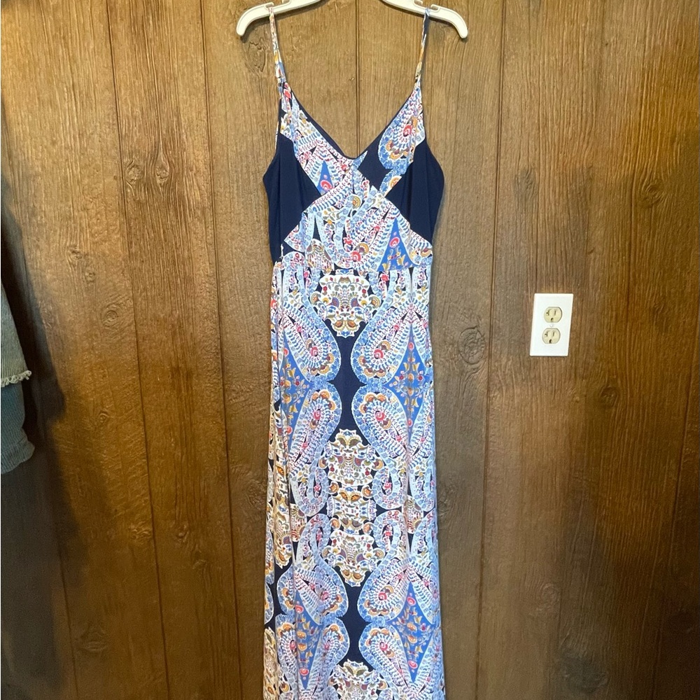 Xhilaration Navy and Multicolor Paisley Maxi Dress